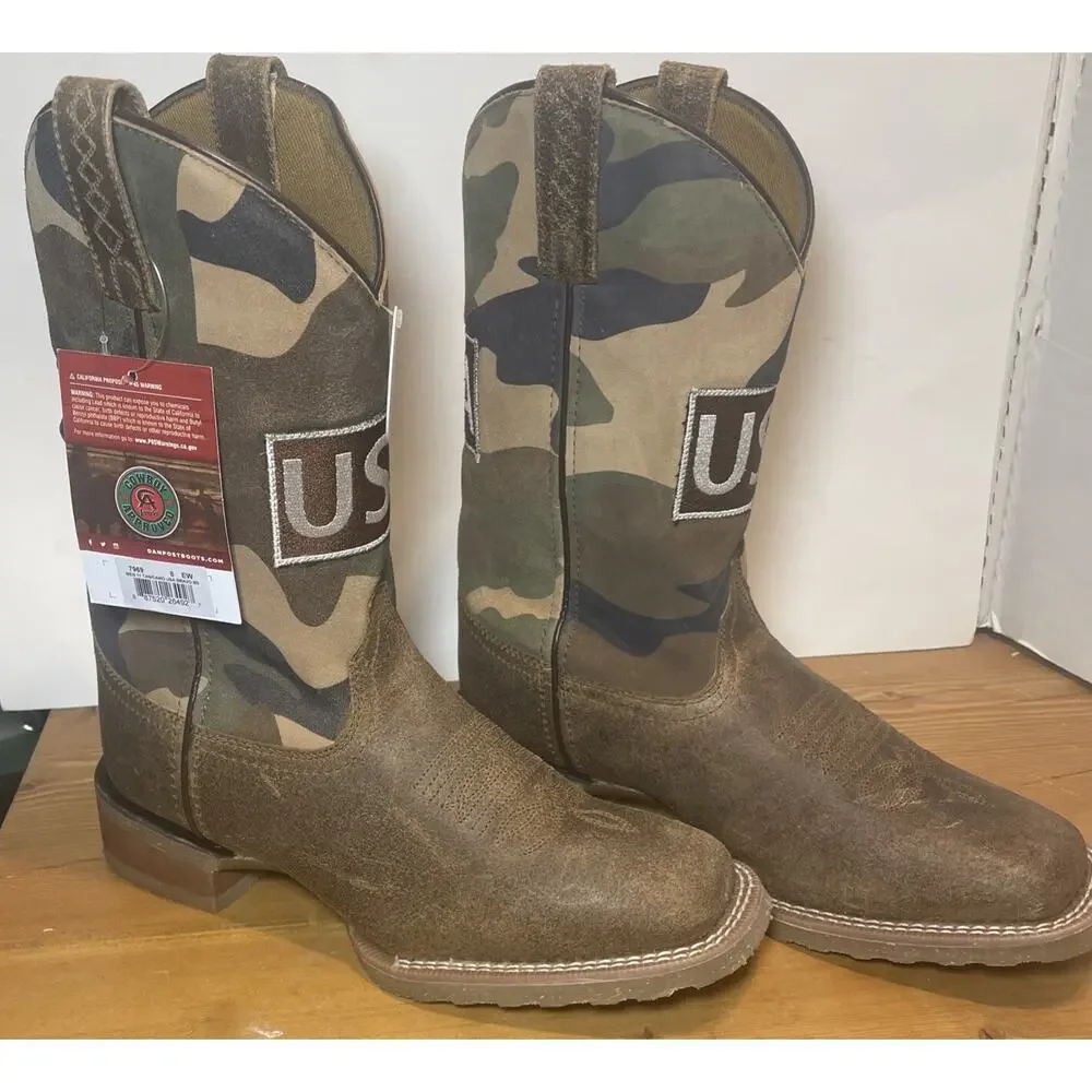 LAREDO MEN'S CAMO USA COWBOY BOOTS SIZE 8EW NEW IN BOX 7969